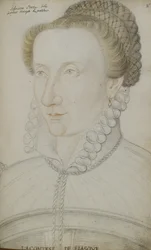 アルフォンシンストロッツィ（紙に背中、赤と黄色のチョーク）